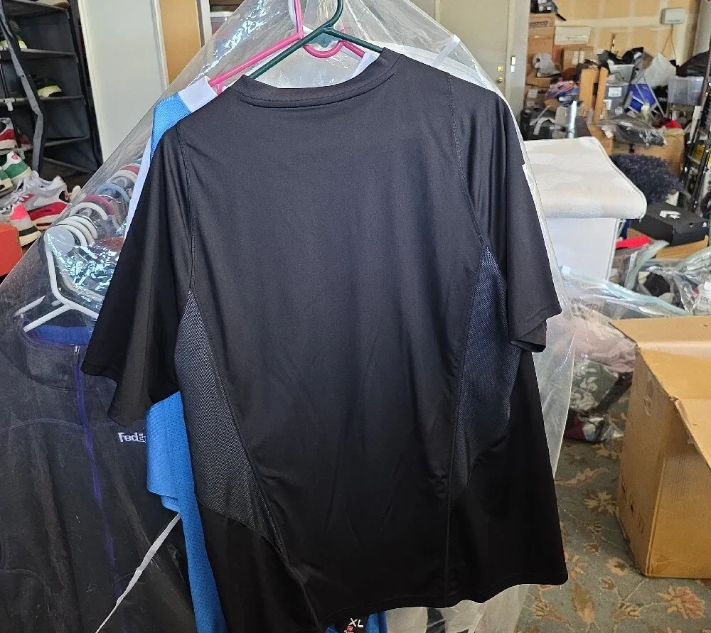 adidas Black Performance Tee with White Logo Print